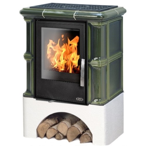 Kachlová kamna ABX Bavaria rovný sokl, flaschengrün