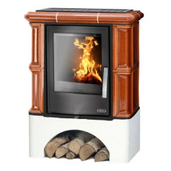 Kachlová kamna ABX Bavaria rovný sokl, Kaštan