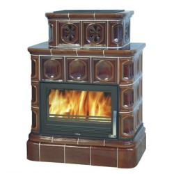 Kachlová kamna ABX Karelie kachlový sokl hnědá výměník 10,5 kW